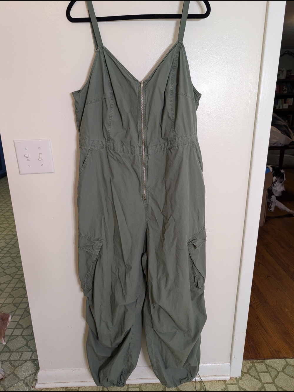 Universal Thread Olive Utility Cargo Jumpsuit with Front Zip